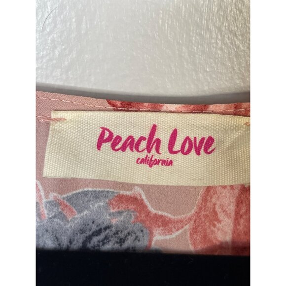 Peach Love Kimono Cardigan With Fringe Hem & Floral Print Large - Picture 3 of 4